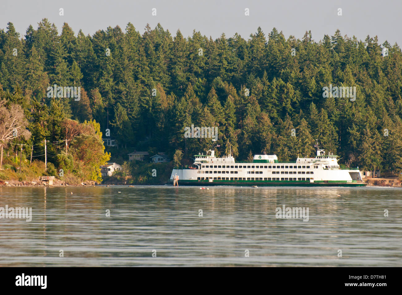 USA, WA, Bainbridge Island. Ferry navigates through Rich Passage en route from Bremerton to