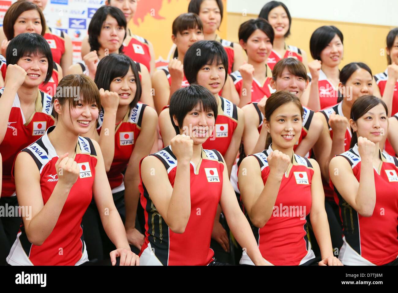 Japan Women's team group (JPN), MAY 13, 2013 Volleyball a press