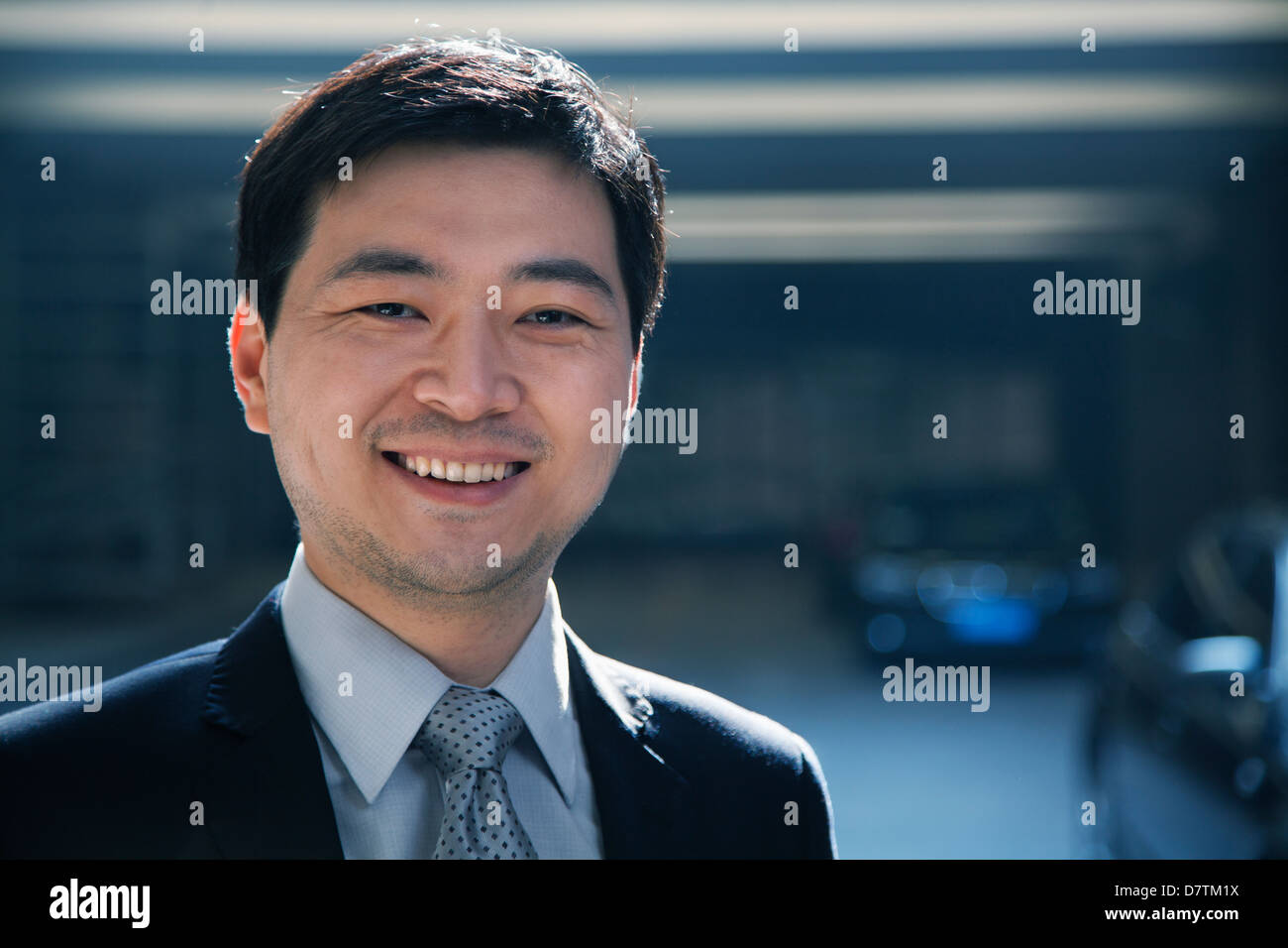 Portrait Of Businessman In A Parking Garage Stock Photo Alamy