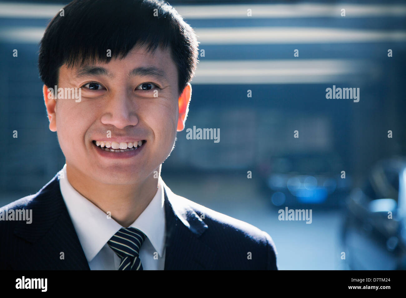 Portrait Of Businessman In A Parking Garage Stock Photo Alamy
