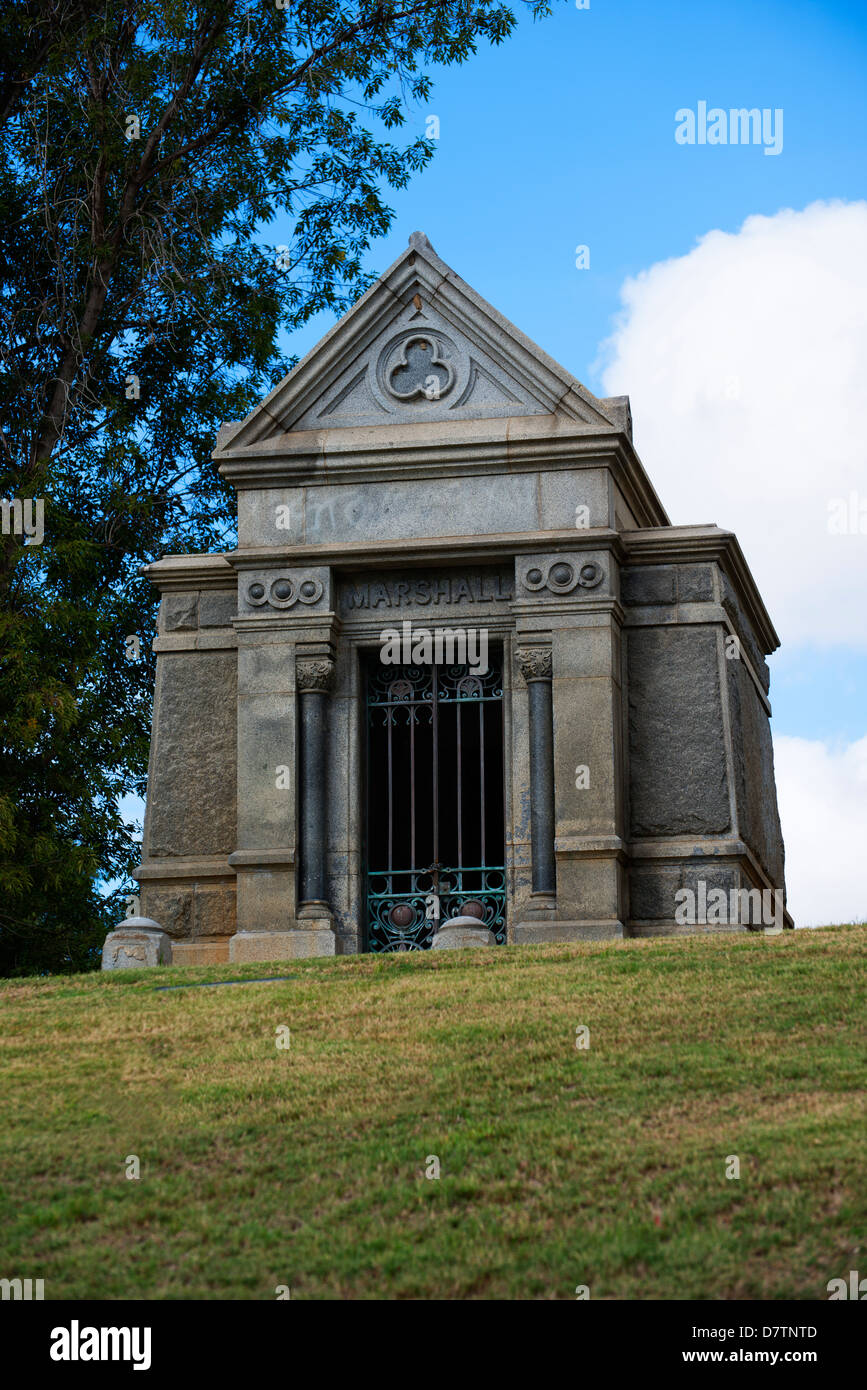 Family crypt at Mount Hope Cemetery, San Diego, California Stock Photo
