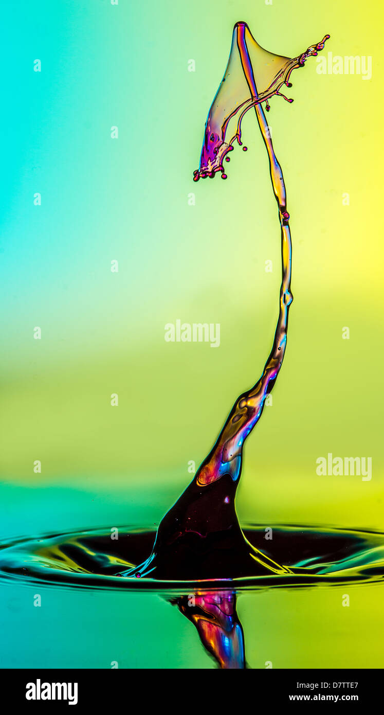 Water drop collision Stock Photo