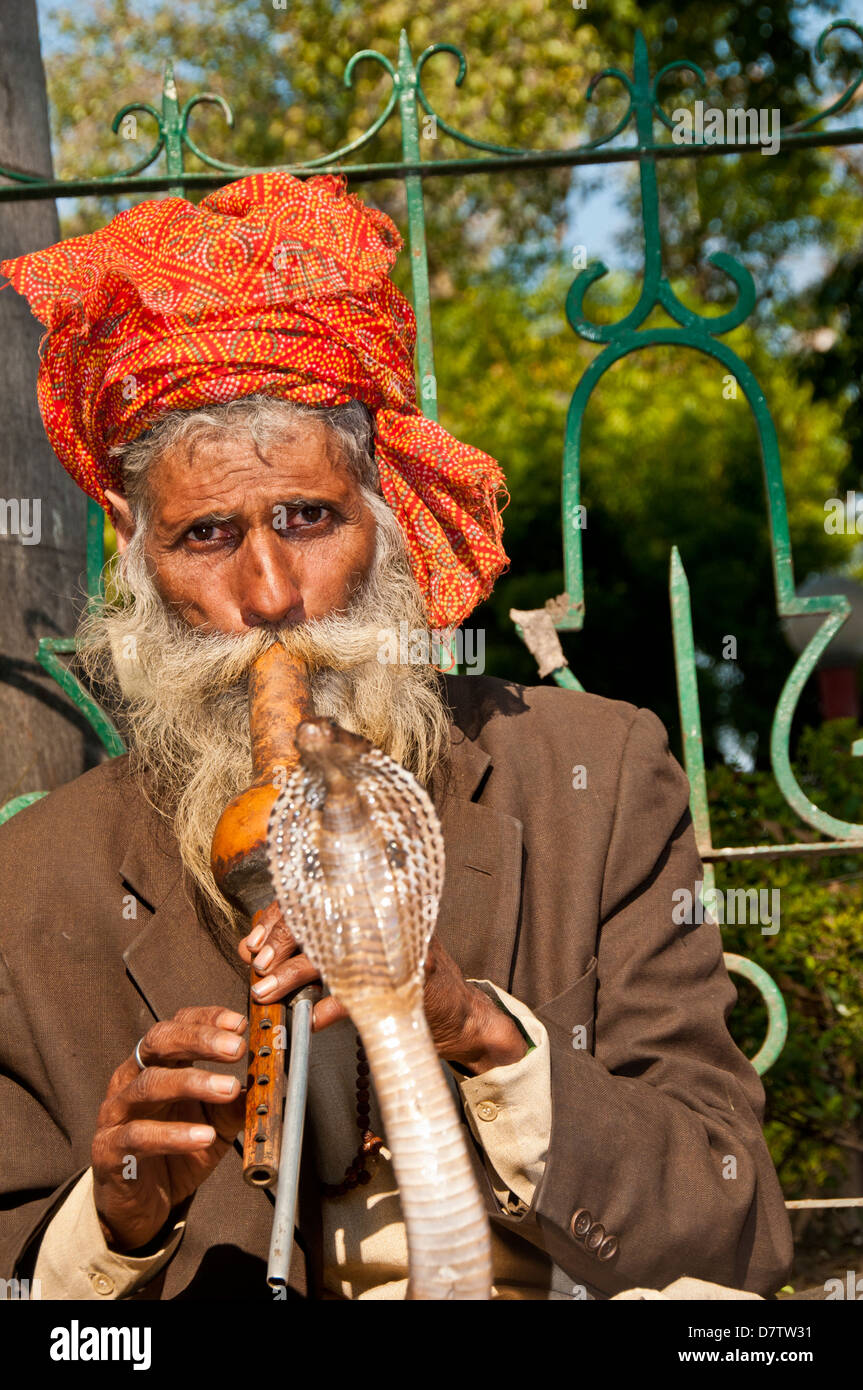 Snake charmer in Delhi India Stock Photo