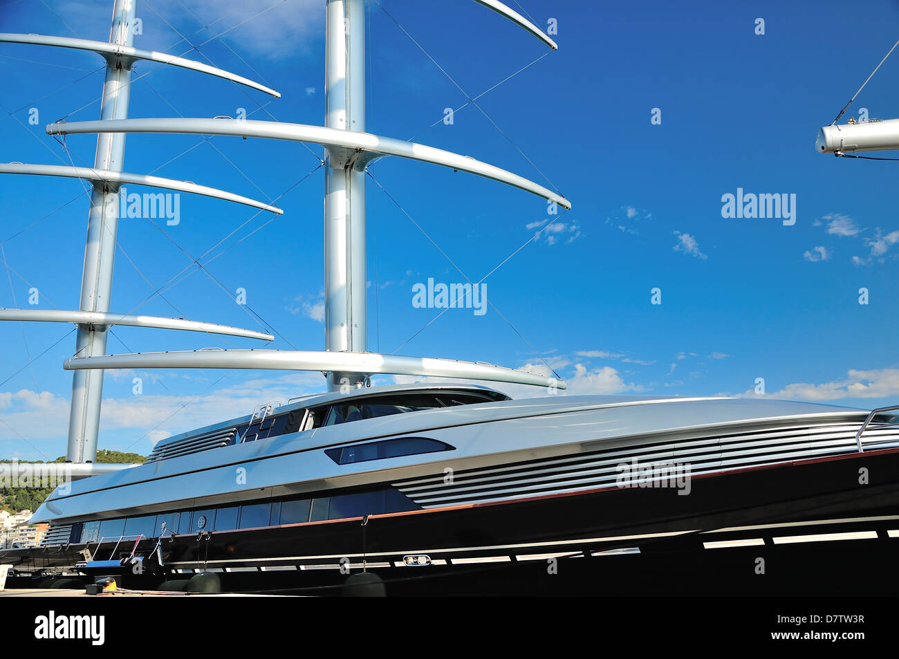 maltese falcon yacht in the port of split, croatia on 21st july 2012. Stock Photo