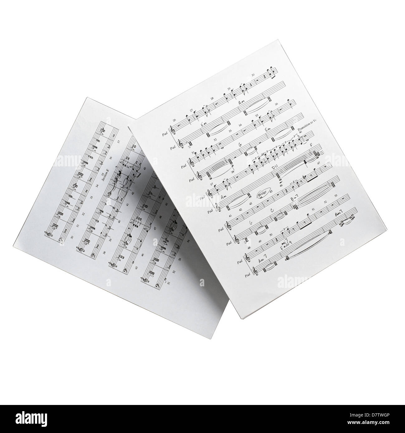 Music sheets pages Stock Photo