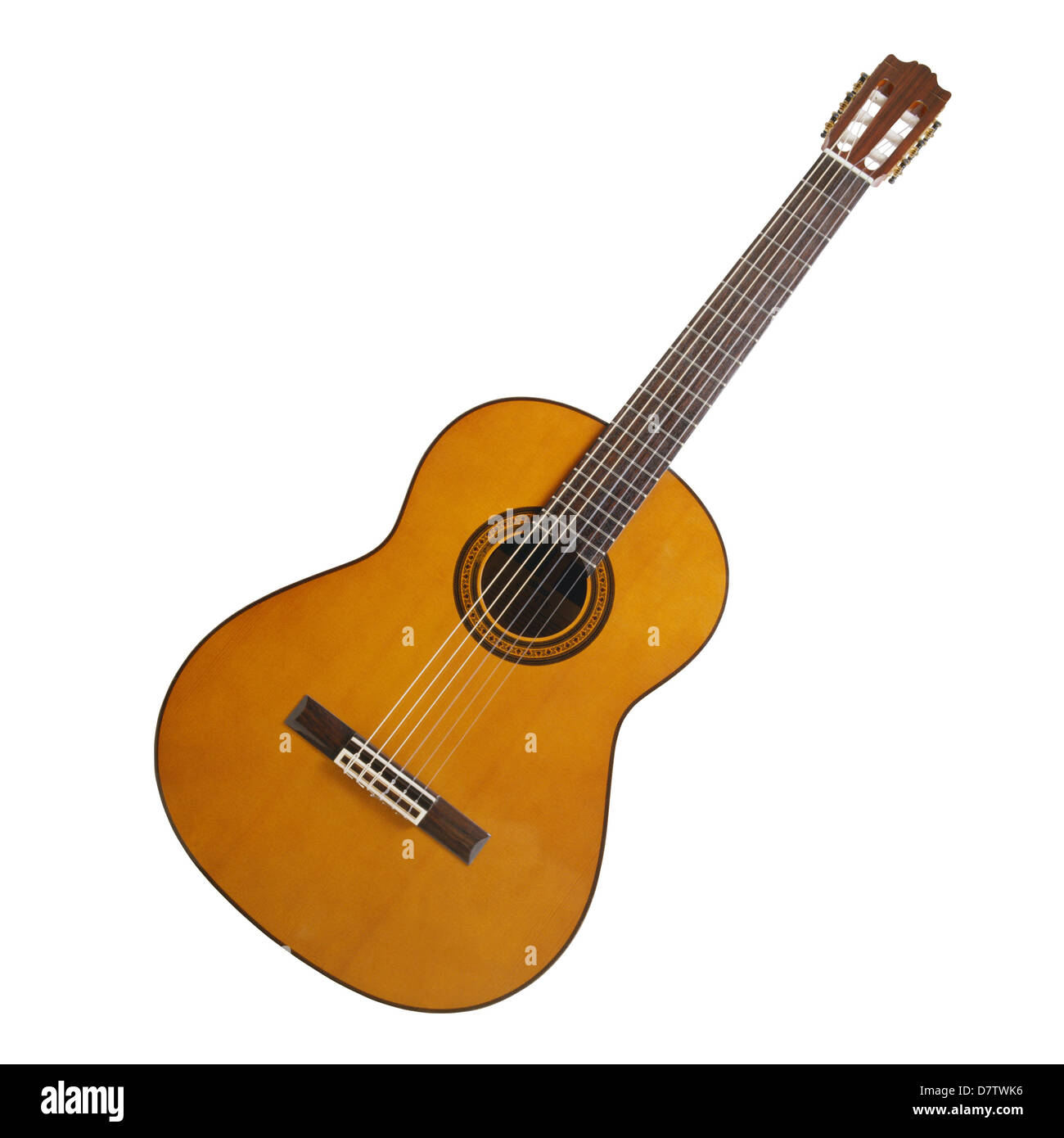 Acoustic guitar on a white background Stock Photo