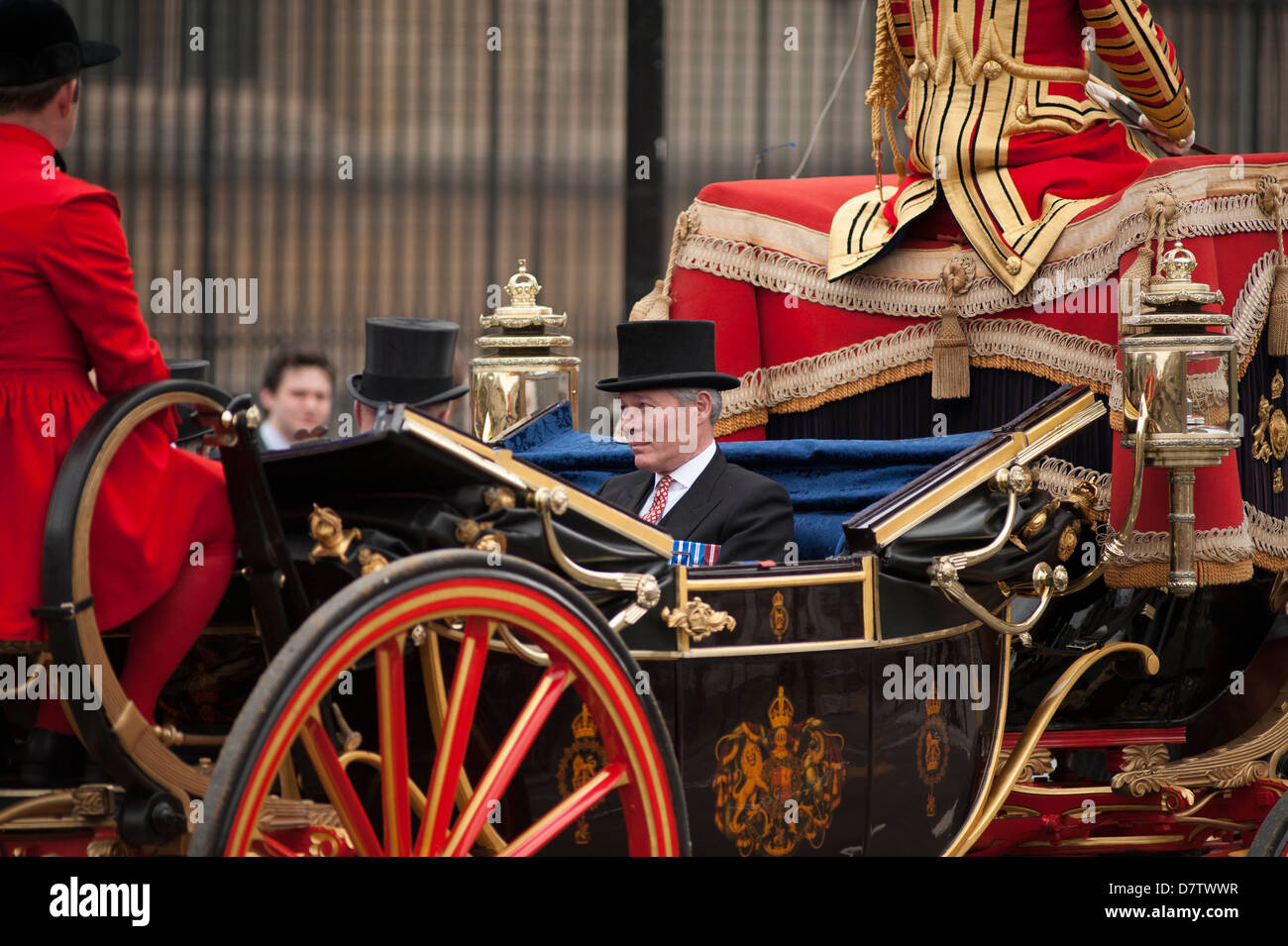 Open carriage carrying dignitaries to the State Opening of Parliament. Stock Photo