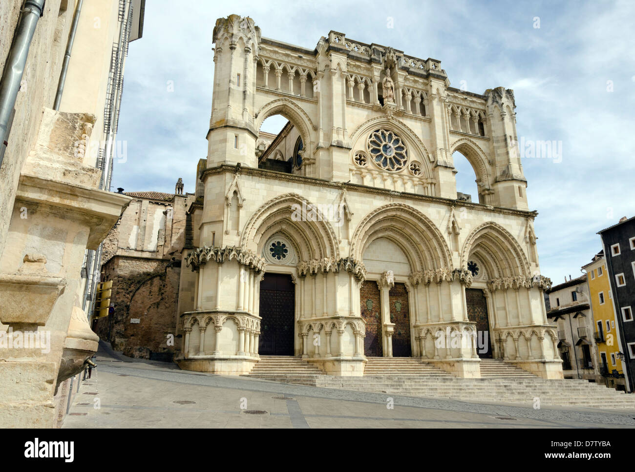 Gothic cathedral of the Cuenca (Basilica of Our Lady of Grace), Castilla La Mancha, Spain Stock Photo