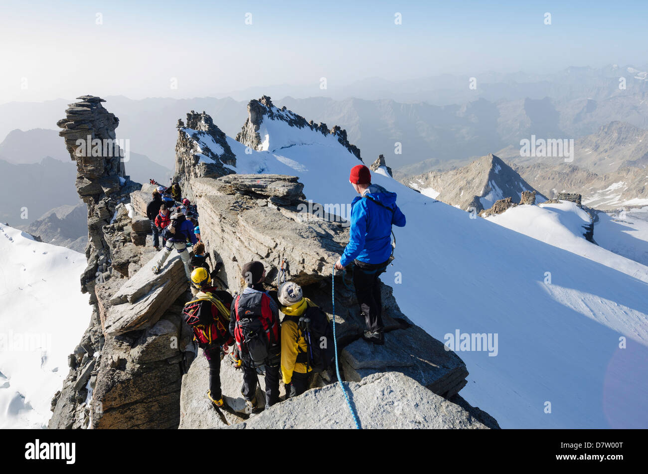 Gran Paradiso, 4061m, highest peak entirely in Italy, Gran Paradiso National Park, Aosta Valley, Italian Alps, Italy Stock Photo