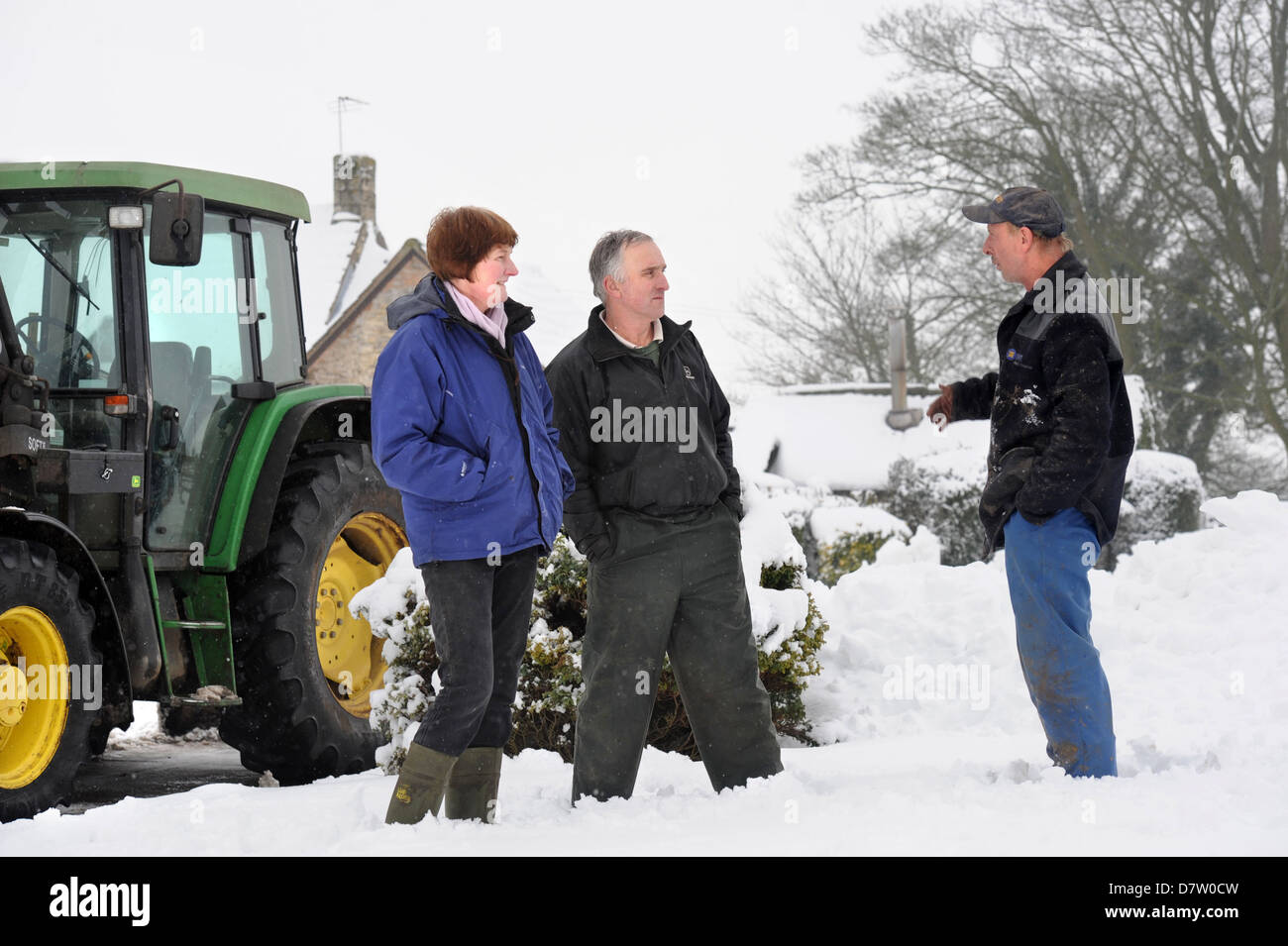 Dairy Farmers Chris & Liz Best from Poole Farm Leighterton near Tetbury, Gloucestershire who have had to discard milk when the t Stock Photo