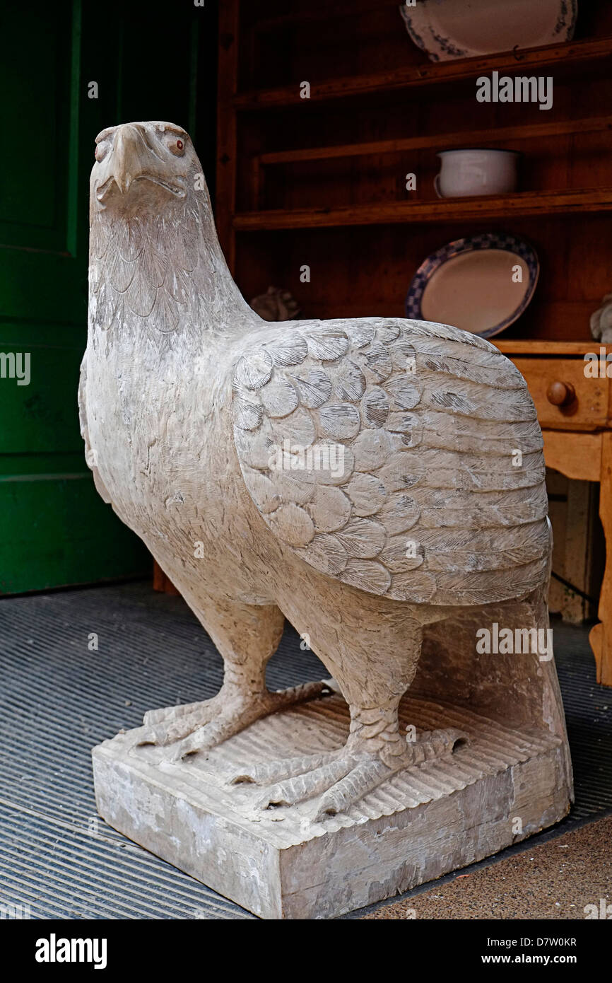 Wooden seat carved as an Eagle in Ireland Stock Photo