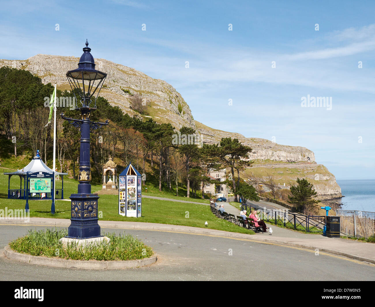 Happy Valley garden with Great Orme in the distance, Llandudno North