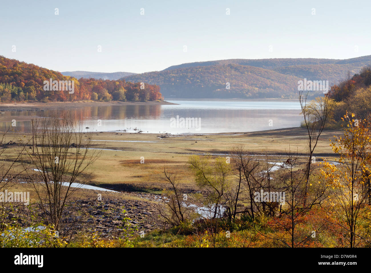 Allegheny River in Allegheny National forest with fall colors Stock