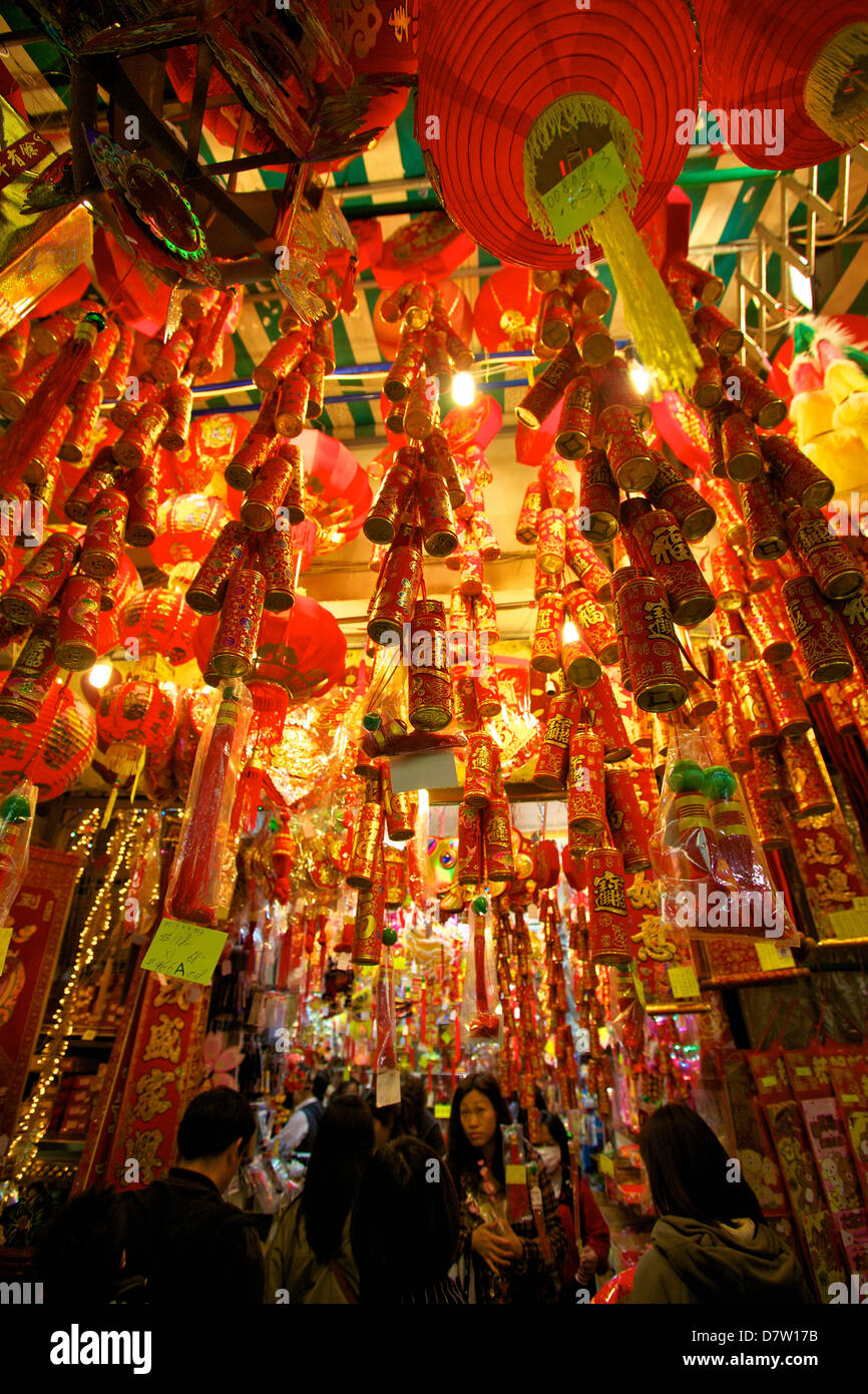 Chinese New Year decorations, Hong Kong, China Stock Photo