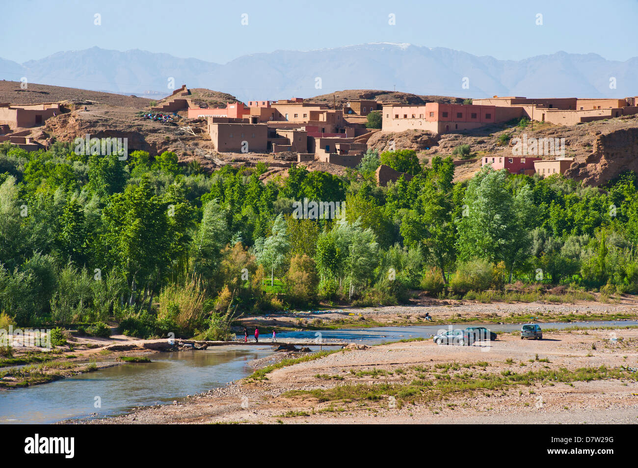 Typical Moroccan desert town in the Dades Valley, Morocco, North Africa Stock Photo