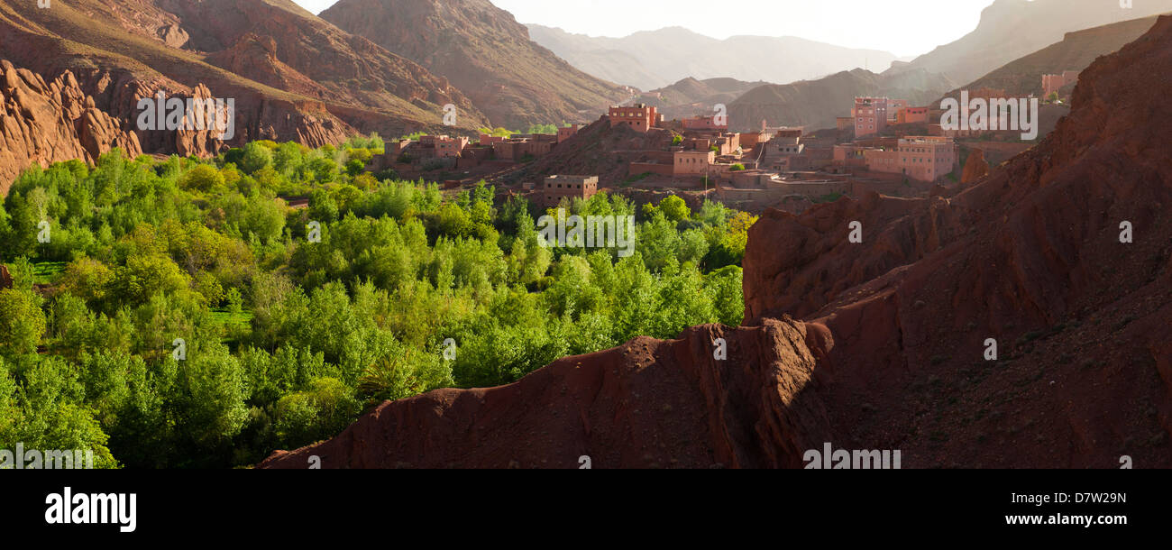 Panoramic landscape photo of Dades Gorge, Morocco, North Africa Stock Photo