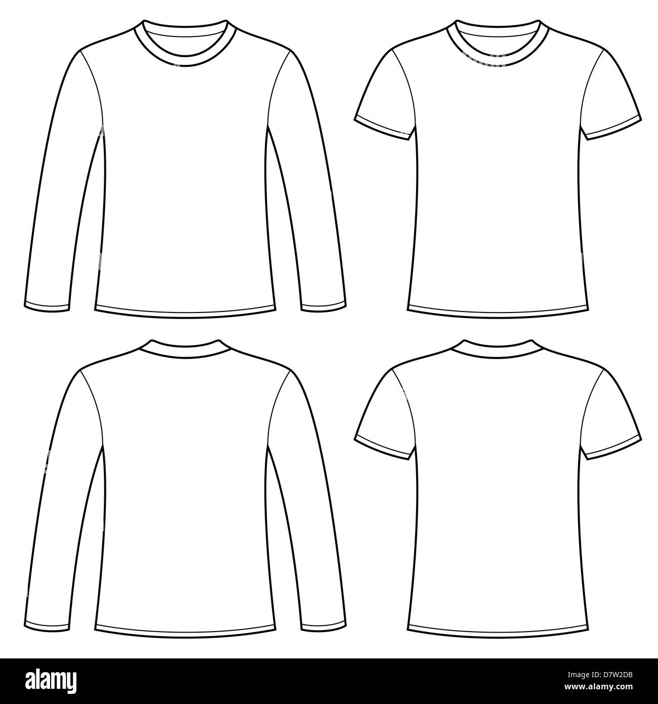 Polo Shirt Back Black and White Stock Photos & Images - Alamy Regarding Blank T Shirt Outline Template
