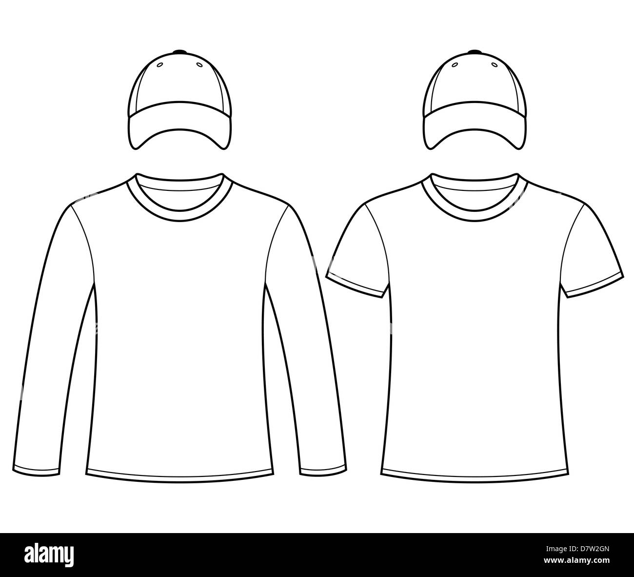 Blank T shirts And Caps Template Stock Photo Alamy