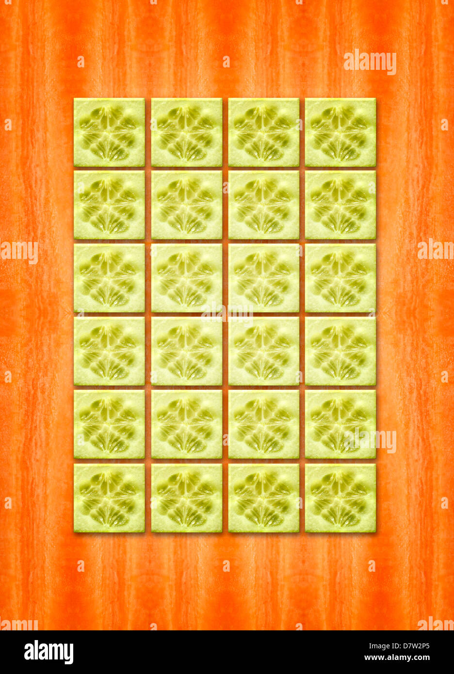 Green tile pattern. Stock Photo