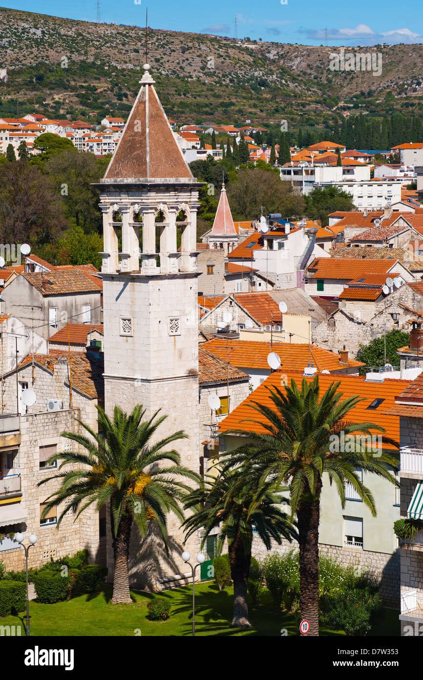 St. Michael Monastery Church Belfry, Trogir, UNESCO World Heritage Site, Dalmatian Coast, Croatia Stock Photo