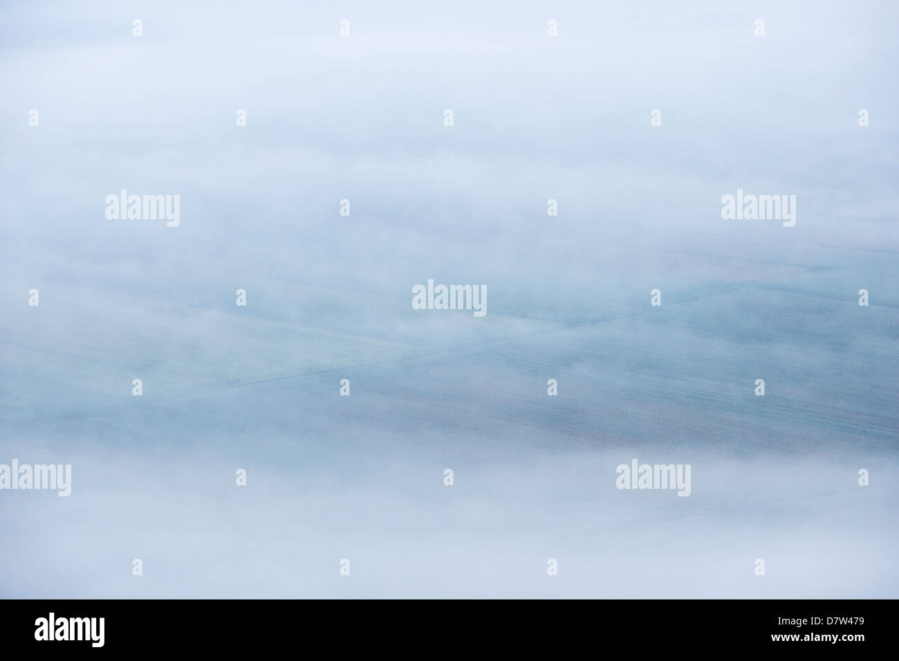 Fog in the piano grande, italy Stock Photo
