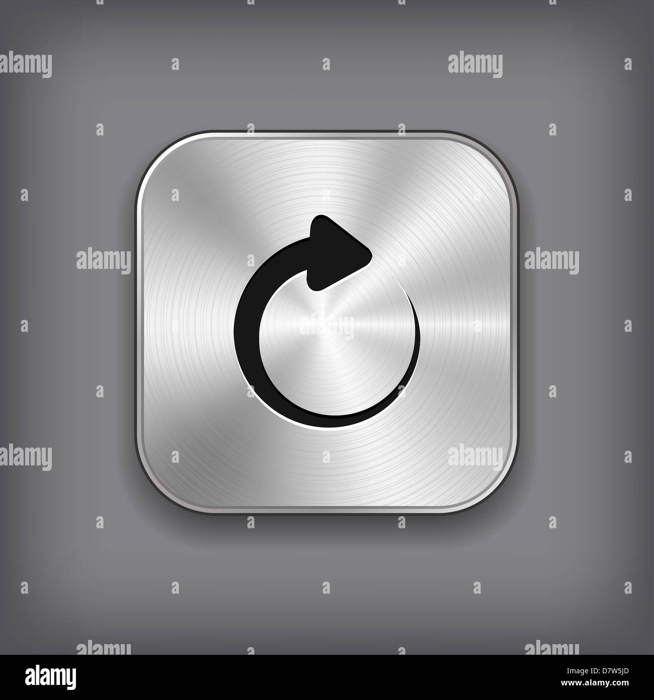 Media player icon - metal app button Stock Photo