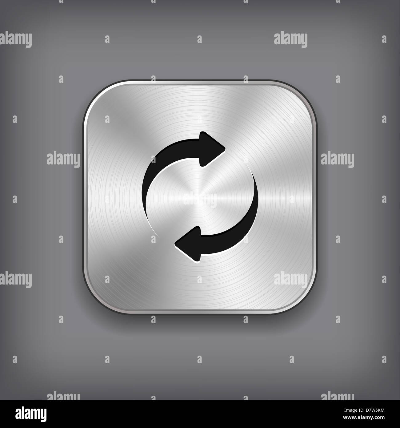 Refreshment - media player icon - metal app button Stock Photo - Alamy