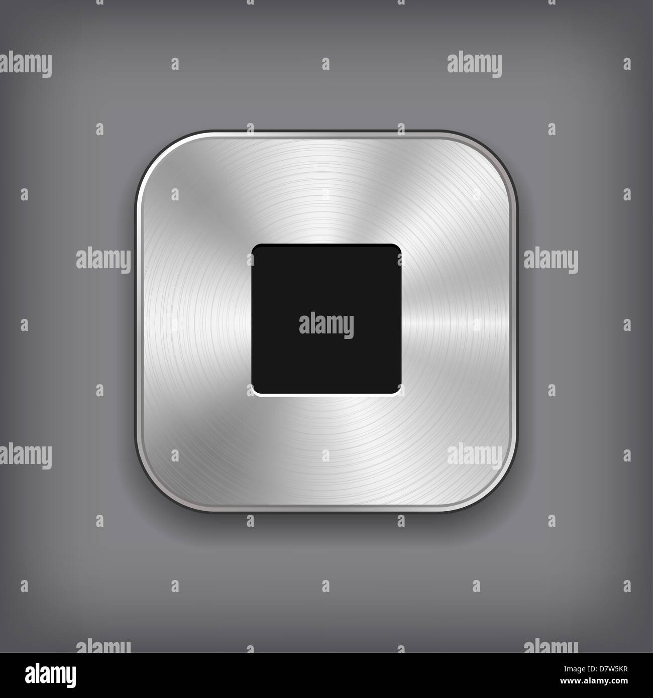 Stop media player icon metal app button Stock Photo Alamy