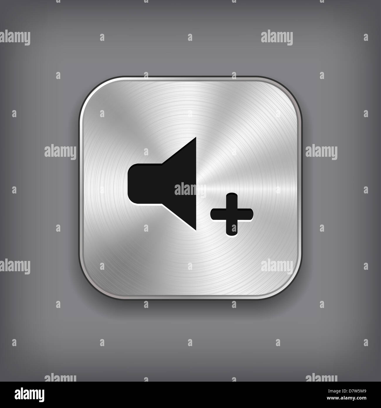 Speaker volume louder icon metal app button Stock Photo Alamy