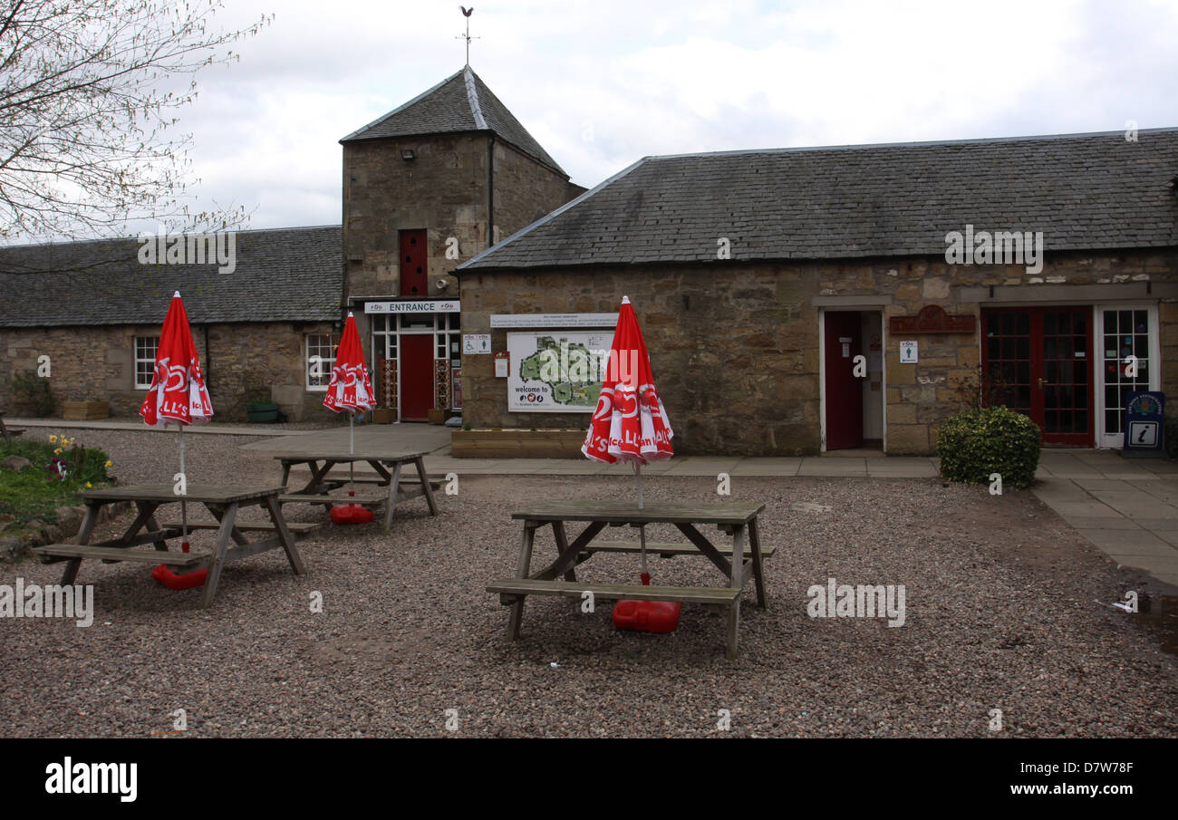 buildings at Scottish Deer Centre Scotland  May 2013 Stock Photo