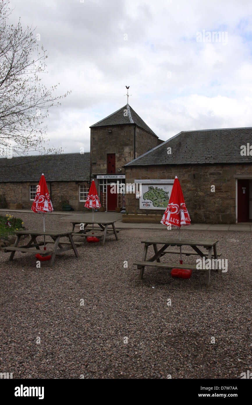 buildings at Scottish Deer Centre Scotland  May 2013 Stock Photo