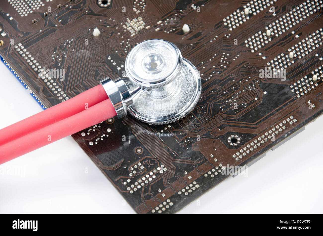 The diagnosis of the circuit board Stock Photo