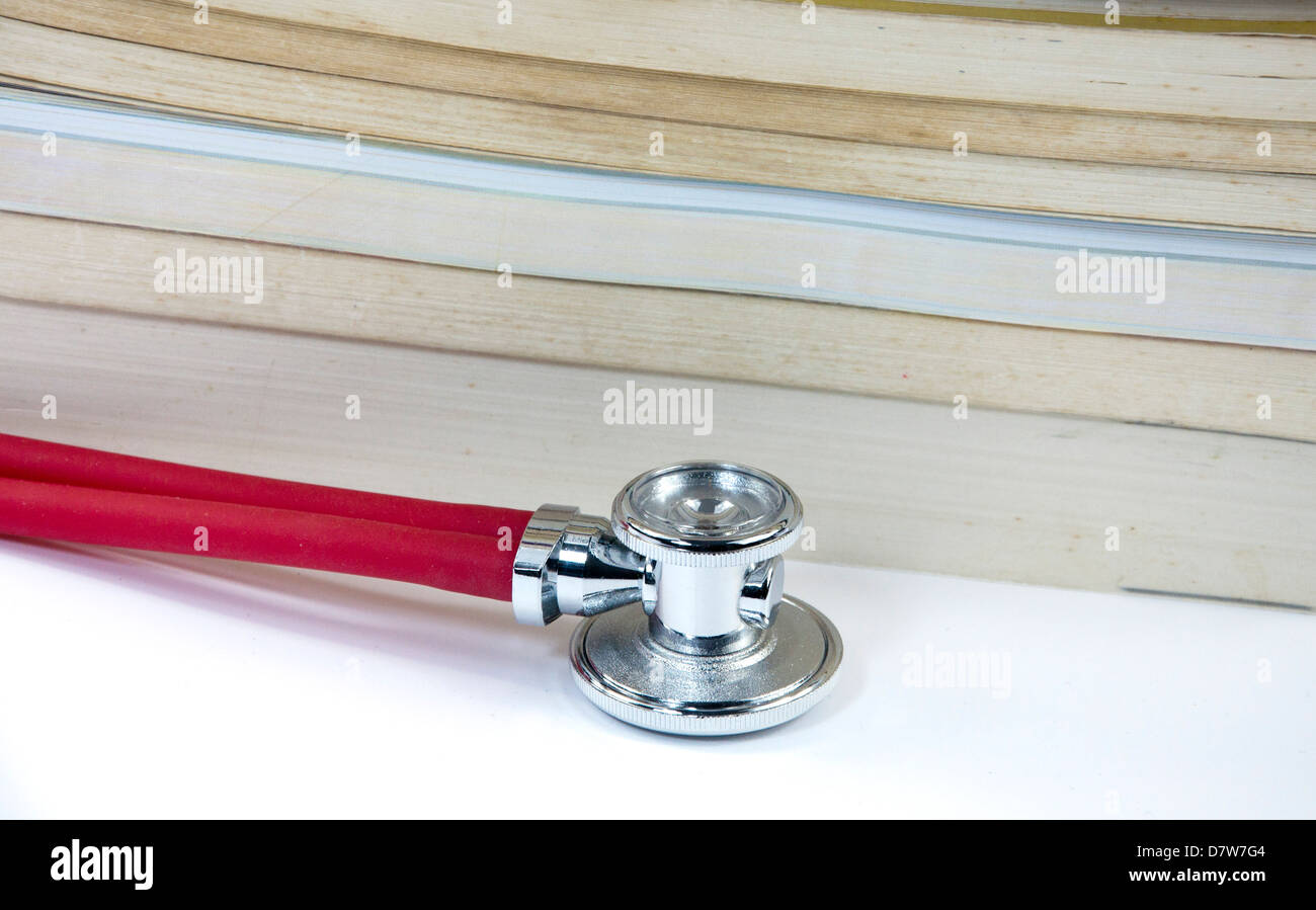 Stethoscope and book Stock Photo Alamy