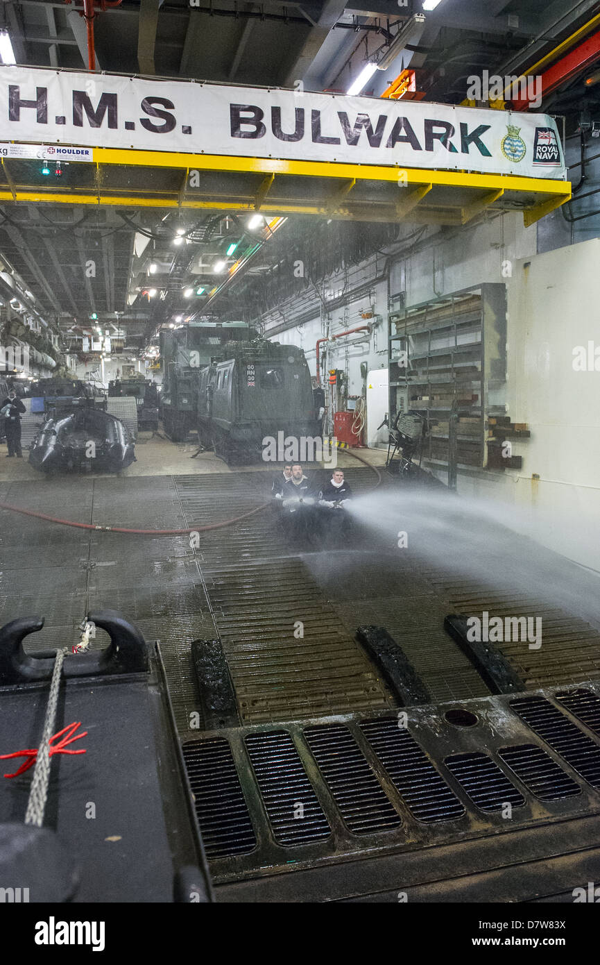 Action Stations onboard HMS Bulwark Stock Photo Alamy