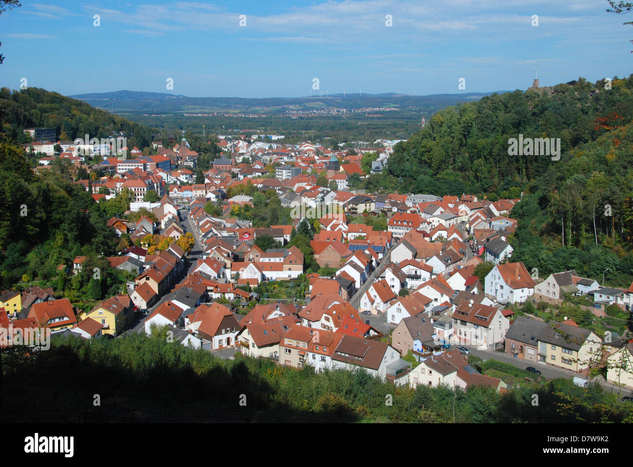 German town of Landstuhl seen from above Stock Photo