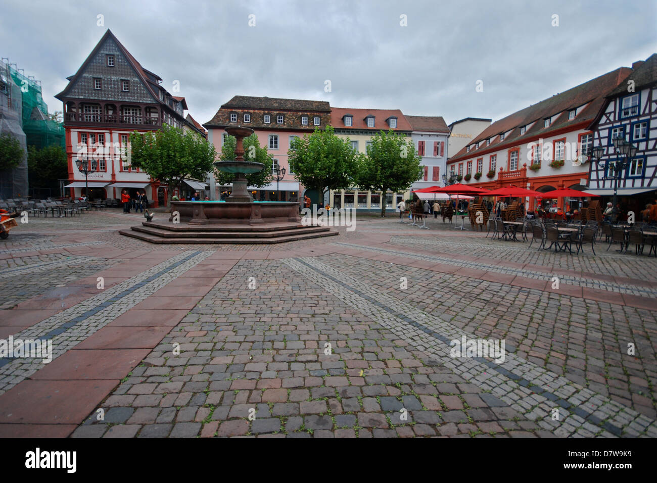 Market square in Neustadt, in Rhineland-Palatinate, Germany Stock Photo