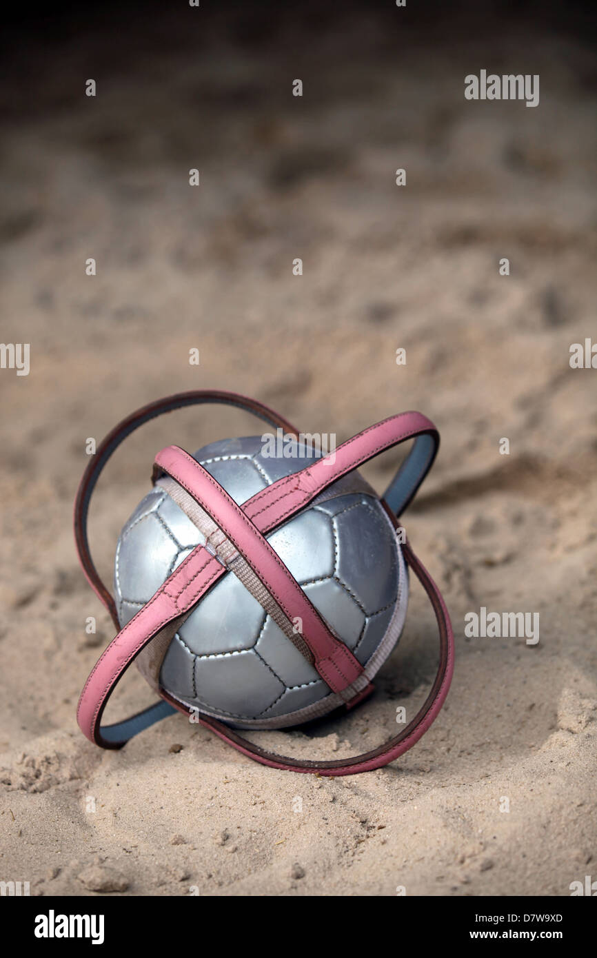 football in the sand Stock Photo Alamy
