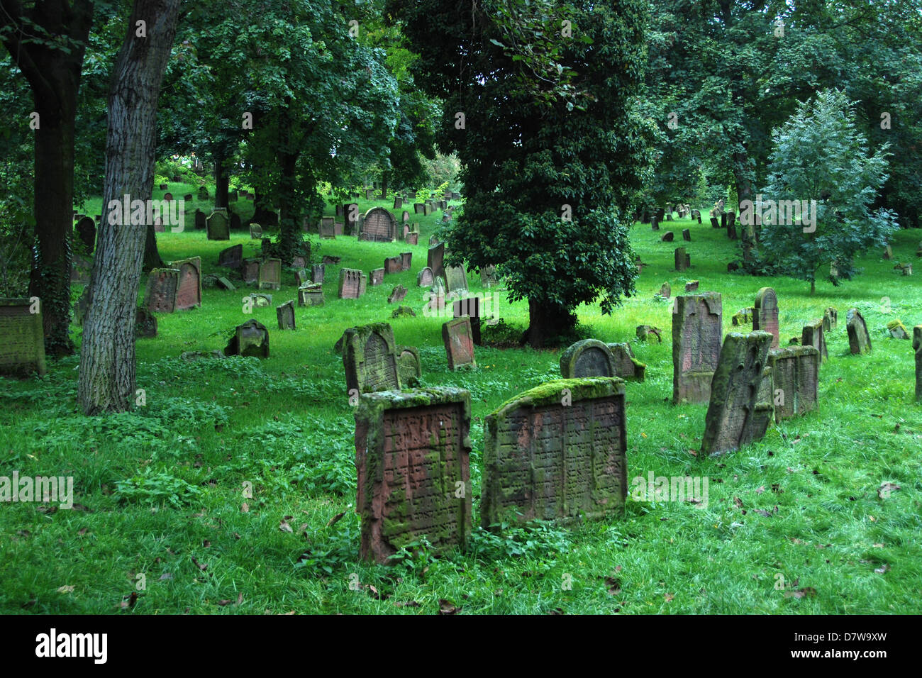 An old, abandoned Jewish cemetery in Germany Stock Photo