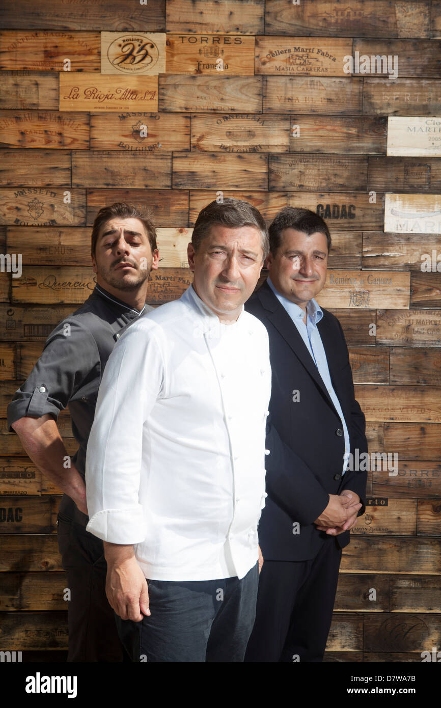 The restaurant El Celler de Can Roca in Girona in 2013 was voted the best restaurant in the world. The Roca brothers Portrait Stock Photo