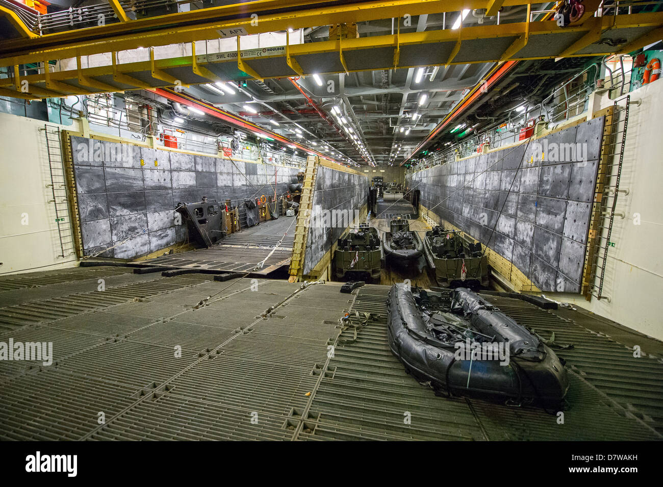 Vehicle Deck HMS Bulwark Stock Photo Alamy