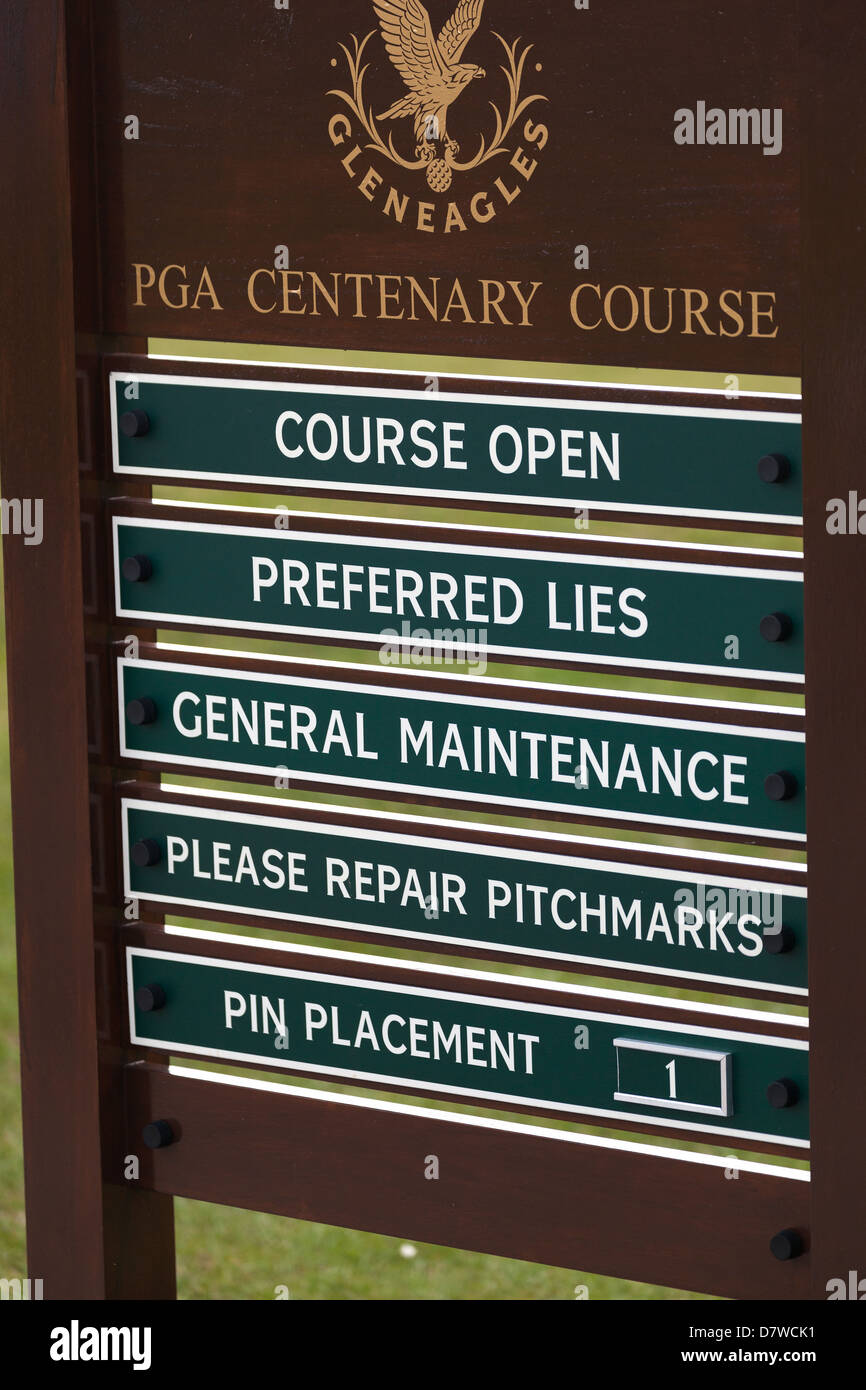 Gleneagles golf course signs. Scotland UK Stock Photo