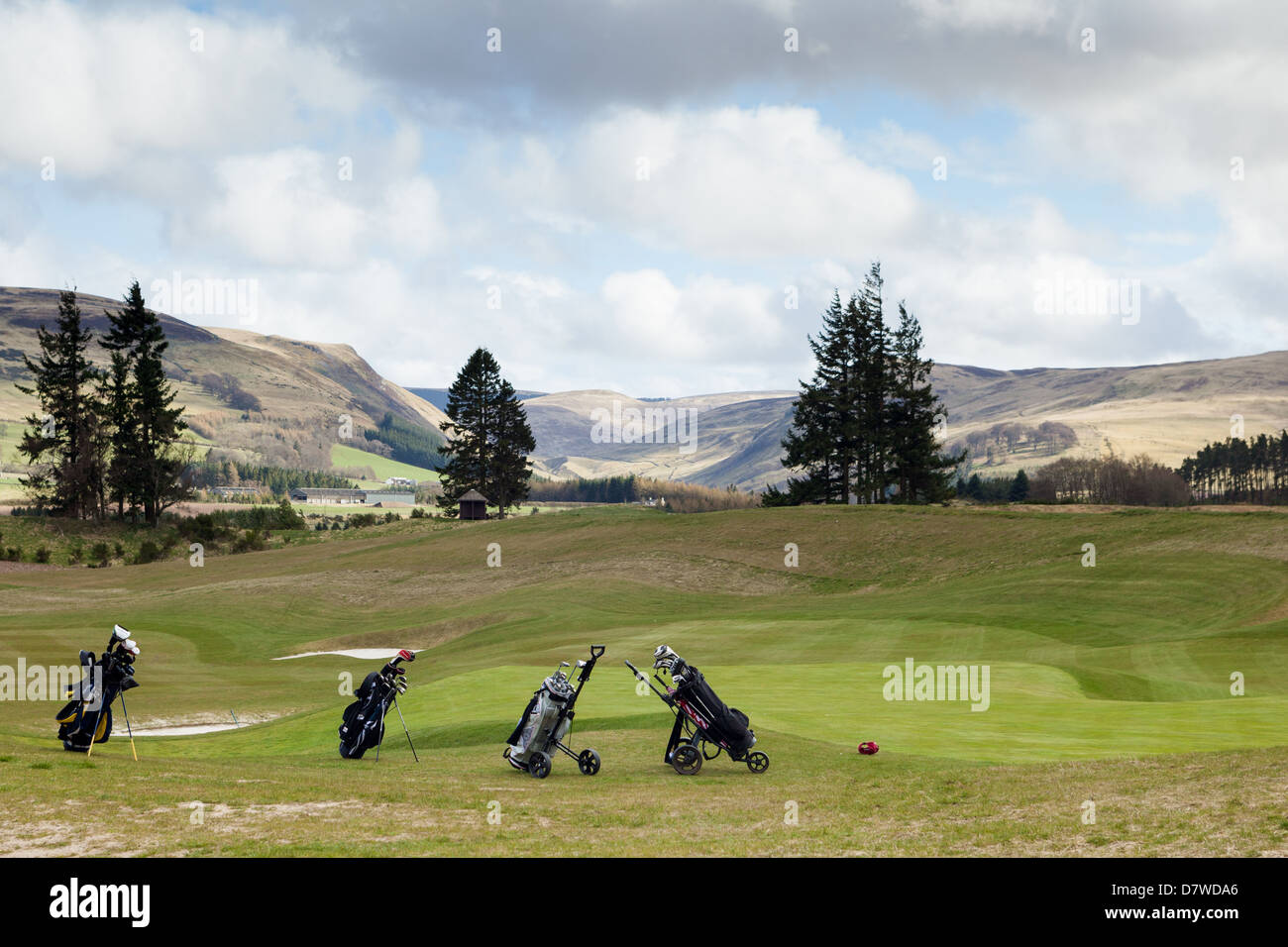 Gleneagles golf course looking across at the Orchil Hills. Scotland UK Stock Photo