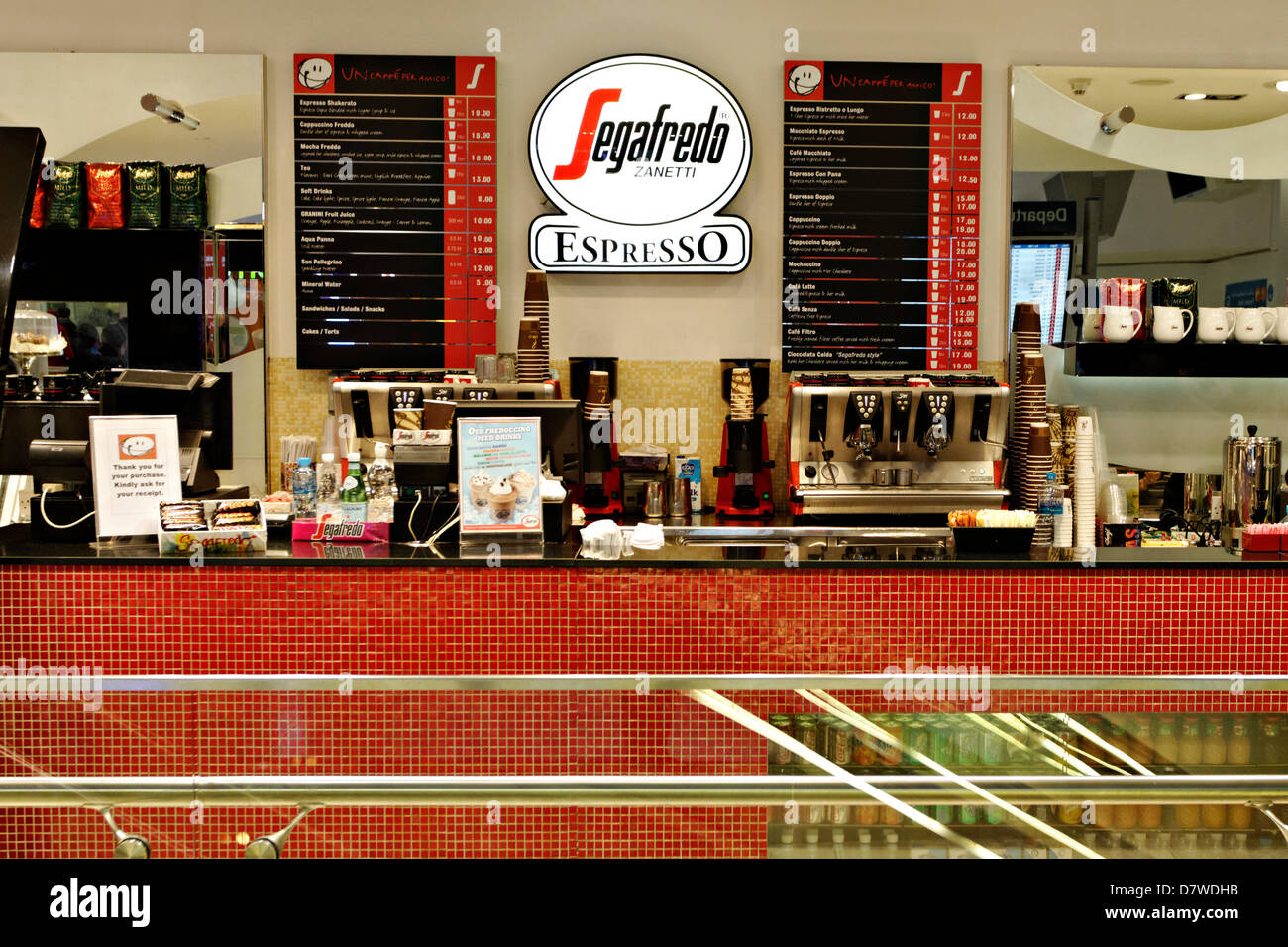 Segafredo coffee shop at Dubai Airport Stock Photo Alamy