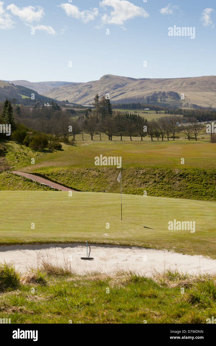 Gleneagles golf course looking across at the Orchil Hills. Scotland UK