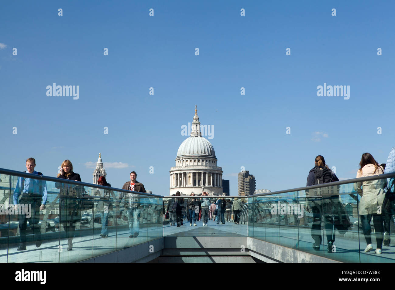 Millennium Bridge or London Millennium Foot Bridge in London Stock Photo