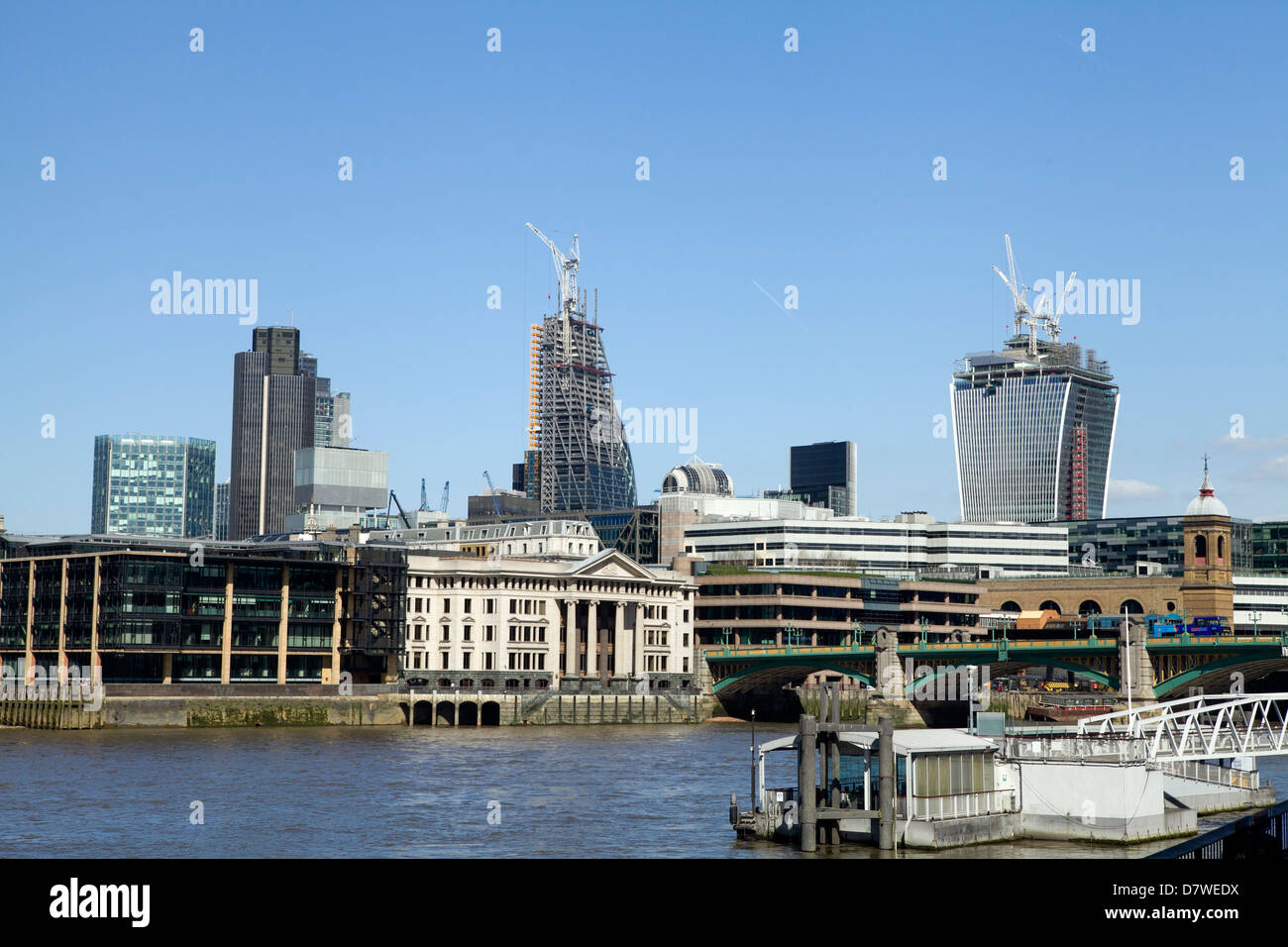 Office buildings by the River Thames in London Stock Photo - Alamy