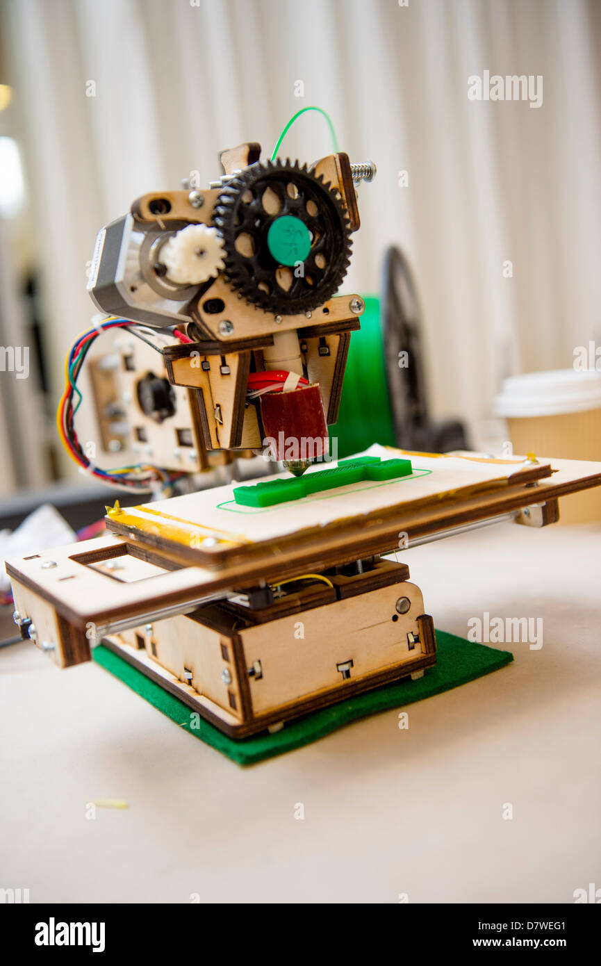A demonstration of 3D Three dimensional computer printing technology, UK Stock Photo