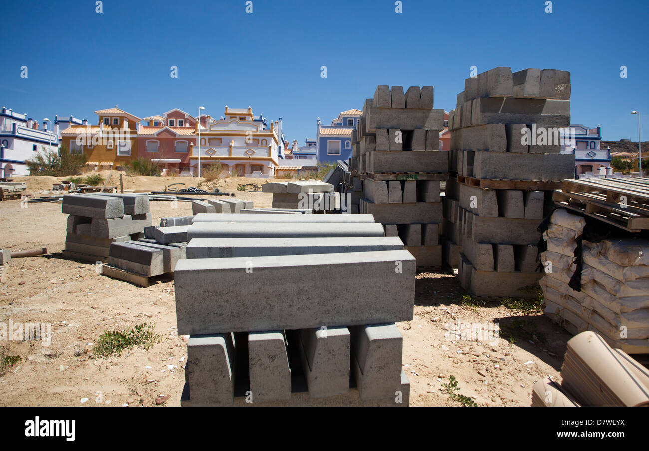 Abandoned construction sites on Spain's coast. Stock Photo
