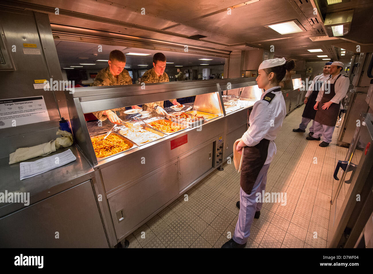 The main Junior rates Dining Room onboard Royal Navy Assault Ship HMS