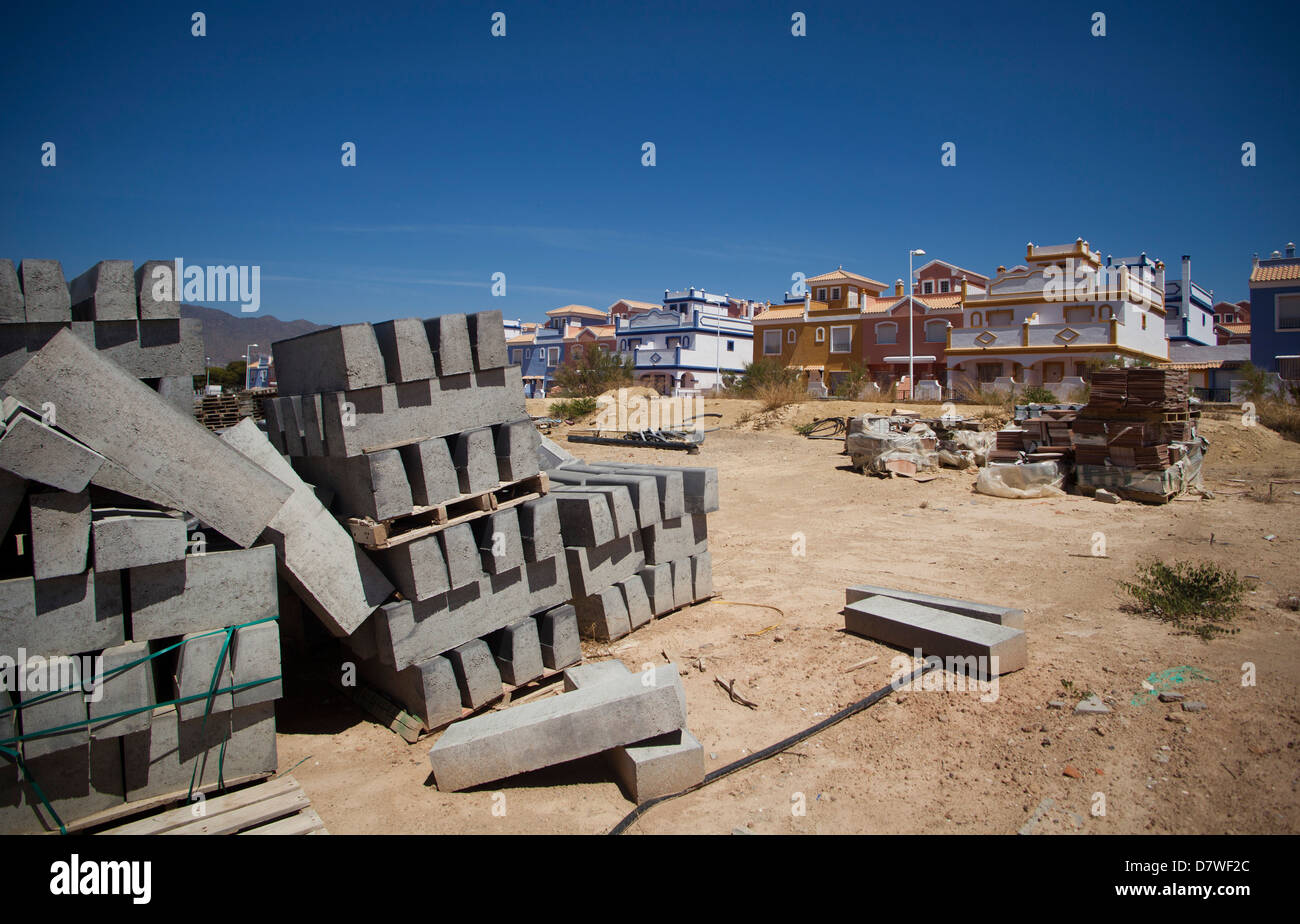 Abandoned construction sites on Spain's coast. Stock Photo